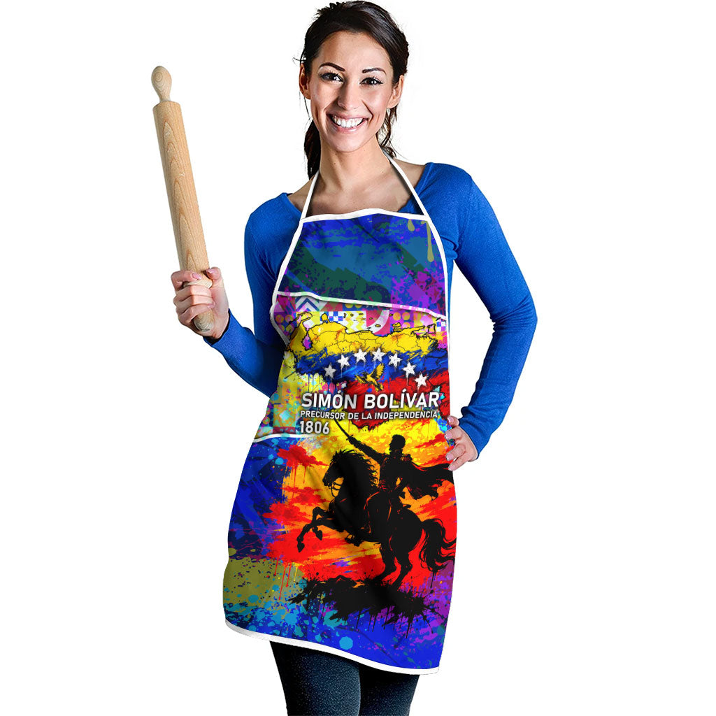 Simon Bolivar Venezuela Flag Day Apron Patriotism Precursor De La Independencia Vibrant Flag