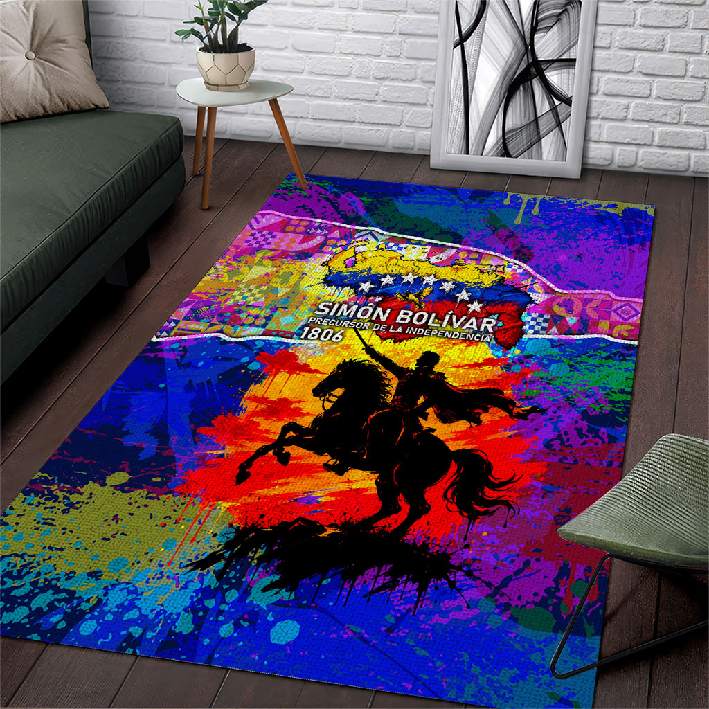 Simon Bolivar Venezuela Flag Day Area Rug Patriotism Precursor De La Independencia Vibrant Flag