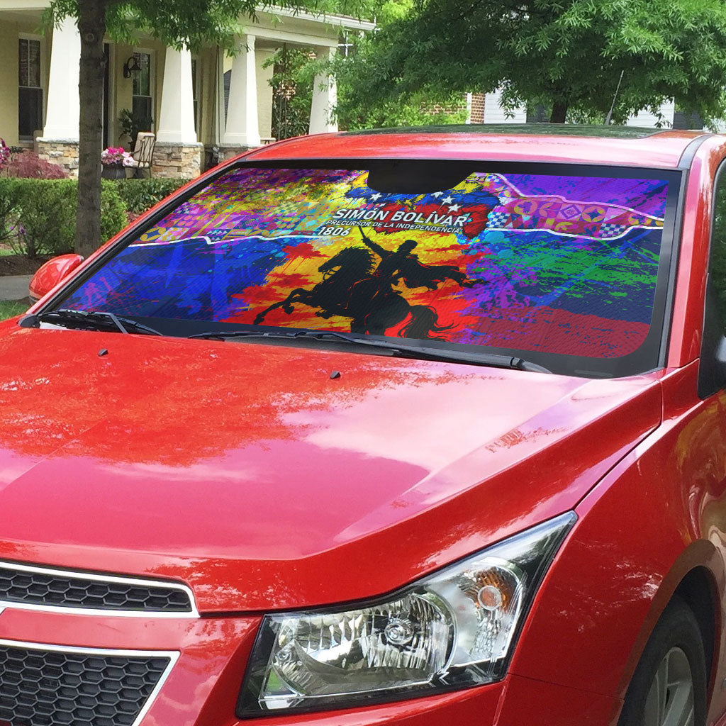 Simon Bolivar Venezuela Flag Day Auto Sun Shade Patriotism Precursor De La Independencia Vibrant Flag