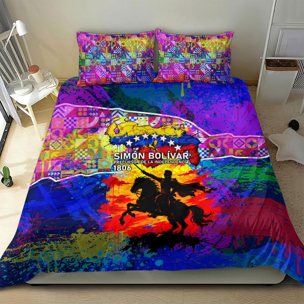 Simon Bolivar Venezuela Flag Day Bedding Set Patriotism Precursor De La Independencia Vibrant Flag