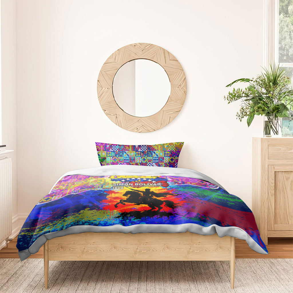 Simon Bolivar Venezuela Flag Day Bedding Set Patriotism Precursor De La Independencia Vibrant Flag