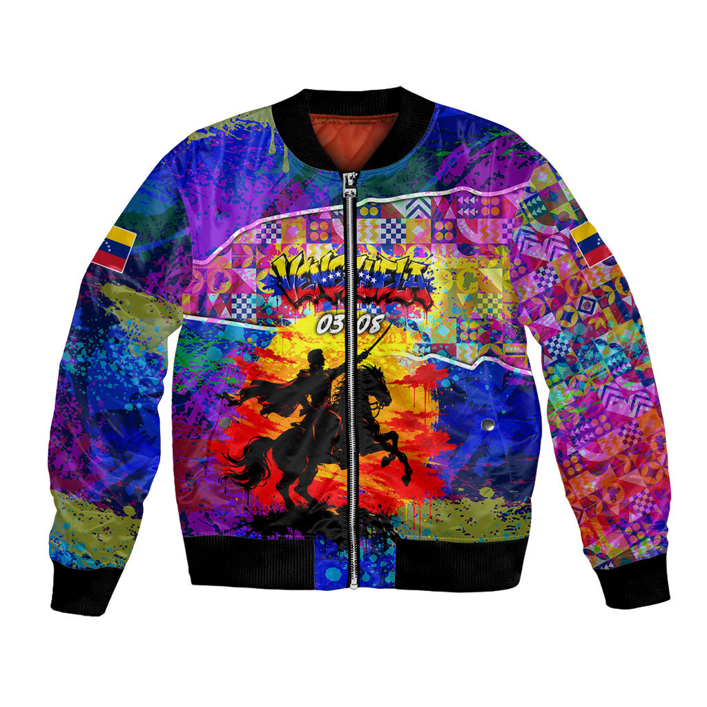 Simon Bolivar Venezuela Flag Day Bomber Jacket Patriotism Precursor De La Independencia Vibrant Flag