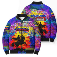 Simon Bolivar Venezuela Flag Day Bomber Puffer Jacket Patriotism Precursor De La Independencia Vibrant Flag