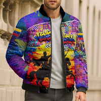 Simon Bolivar Venezuela Flag Day Bomber Puffer Jacket Patriotism Precursor De La Independencia Vibrant Flag