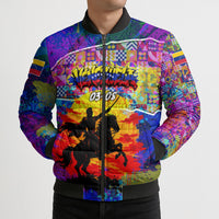 Simon Bolivar Venezuela Flag Day Bomber Puffer Jacket Patriotism Precursor De La Independencia Vibrant Flag