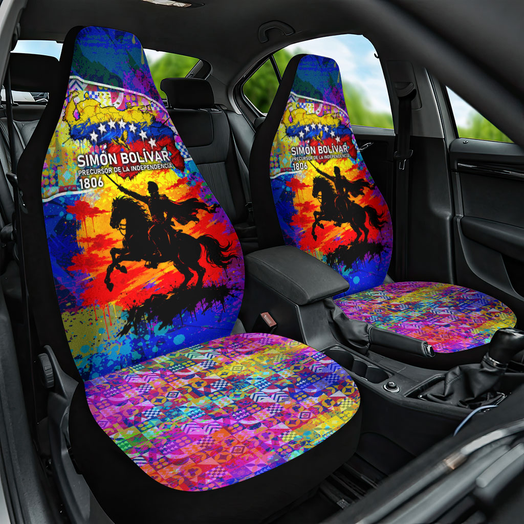 Simon Bolivar Venezuela Flag Day Car Seat Cover Patriotism Precursor De La Independencia Vibrant Flag