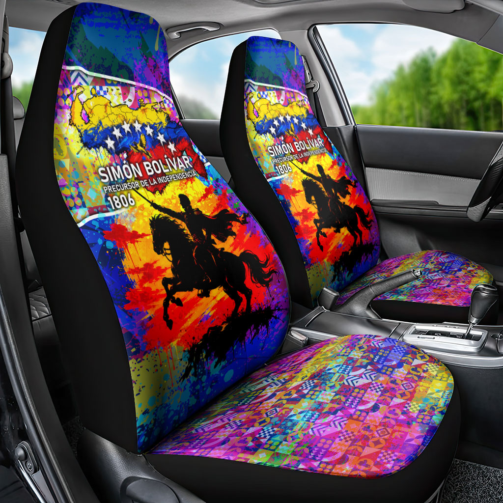 Simon Bolivar Venezuela Flag Day Car Seat Cover Patriotism Precursor De La Independencia Vibrant Flag