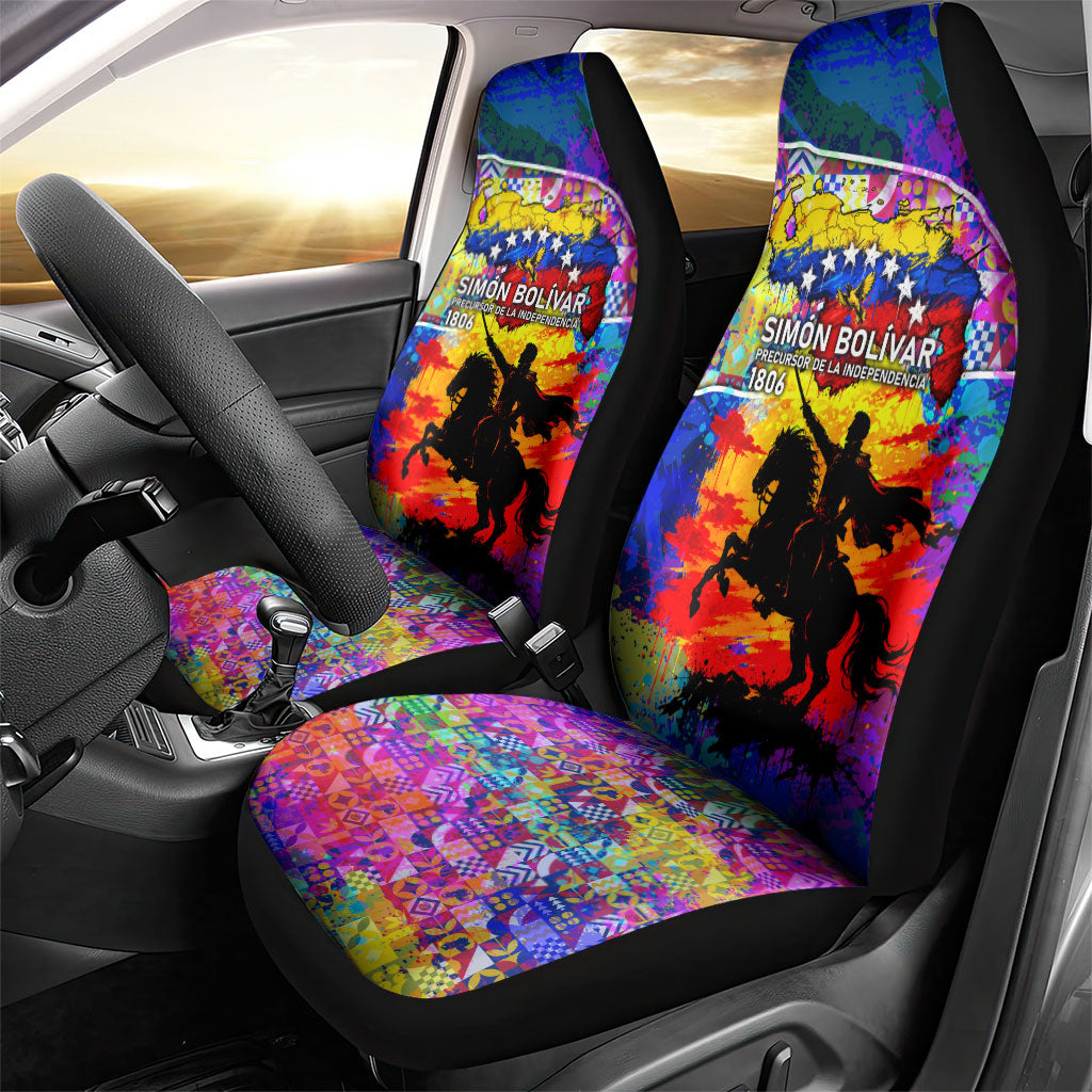 Simon Bolivar Venezuela Flag Day Car Seat Cover Patriotism Precursor De La Independencia Vibrant Flag