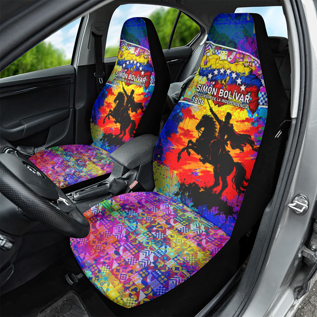 Simon Bolivar Venezuela Flag Day Car Seat Cover Patriotism Precursor De La Independencia Vibrant Flag