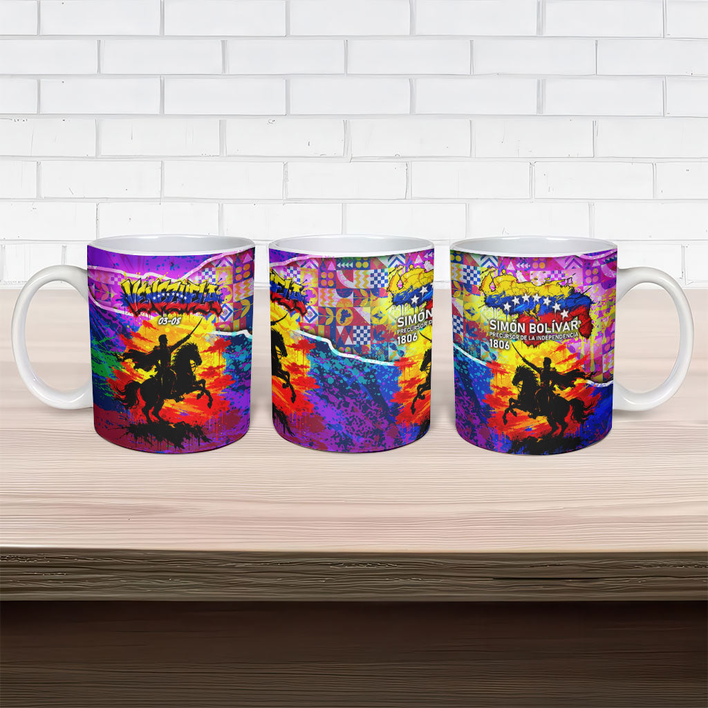 Simon Bolivar Venezuela Flag Day Ceramic Mug Patriotism Precursor De La Independencia Vibrant Flag