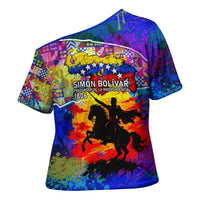 Simon Bolivar Venezuela Flag Day Cross Shoulder Shirt Patriotism Precursor De La Independencia Vibrant Flag