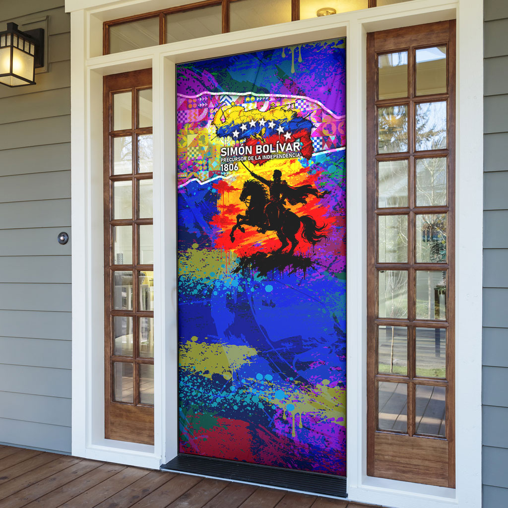 Simon Bolivar Venezuela Flag Day Door Cover Patriotism Precursor De La Independencia Vibrant Flag