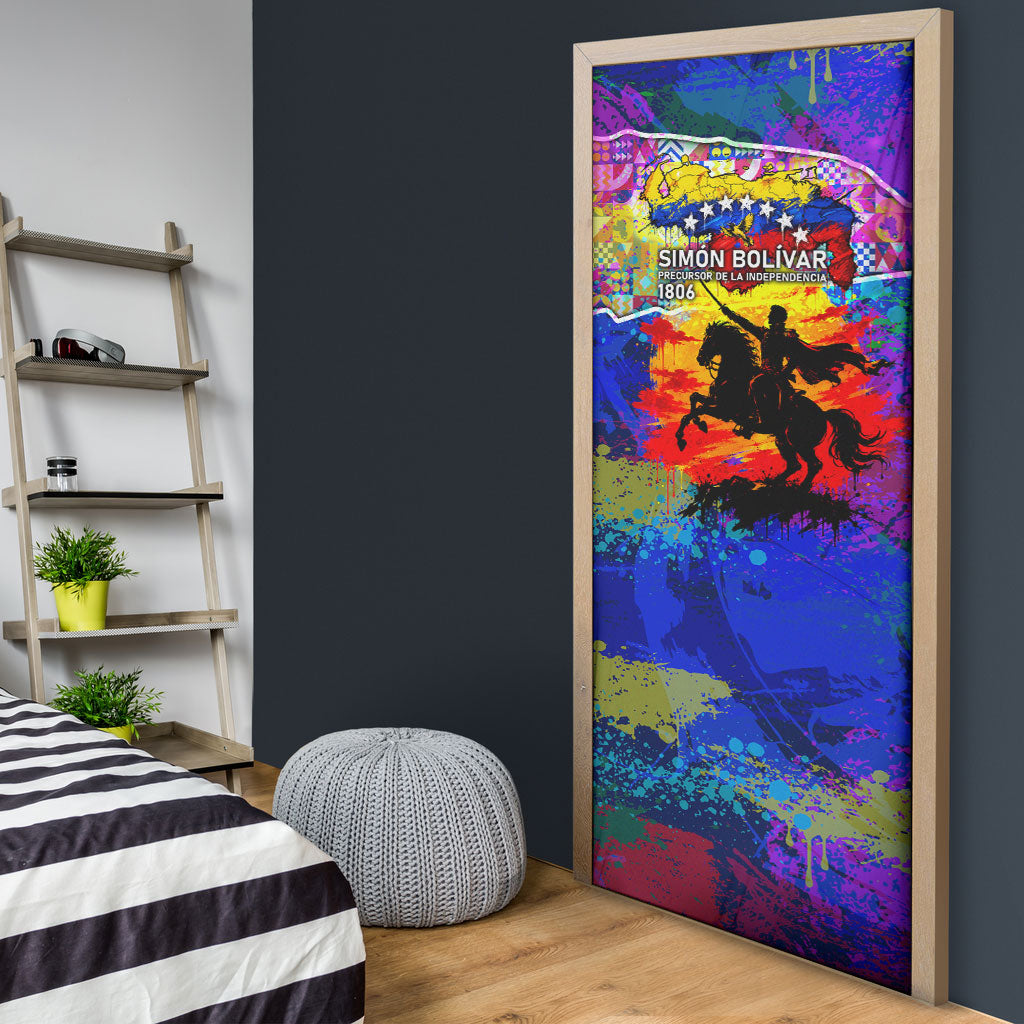 Simon Bolivar Venezuela Flag Day Door Cover Patriotism Precursor De La Independencia Vibrant Flag
