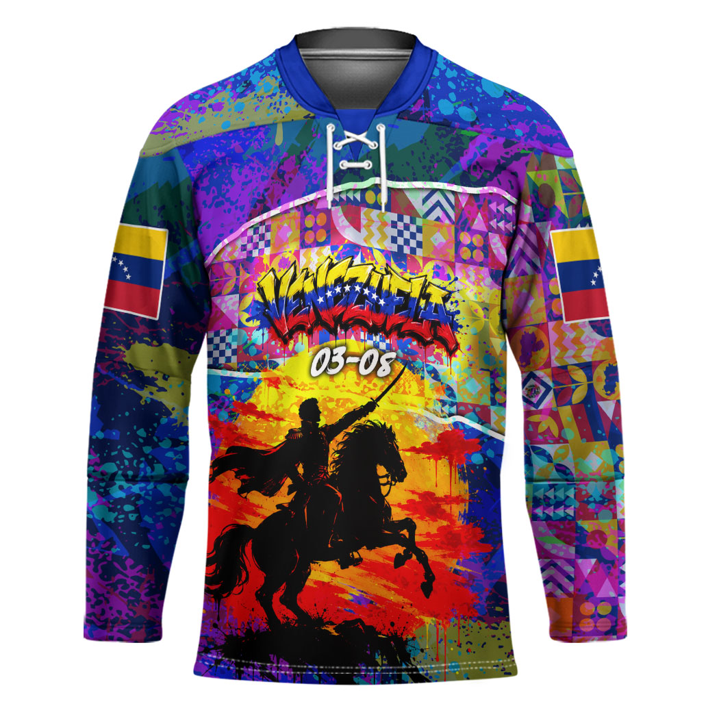 Simon Bolivar Venezuela Flag Day Hockey Jersey Patriotism Precursor De La Independencia Vibrant Flag