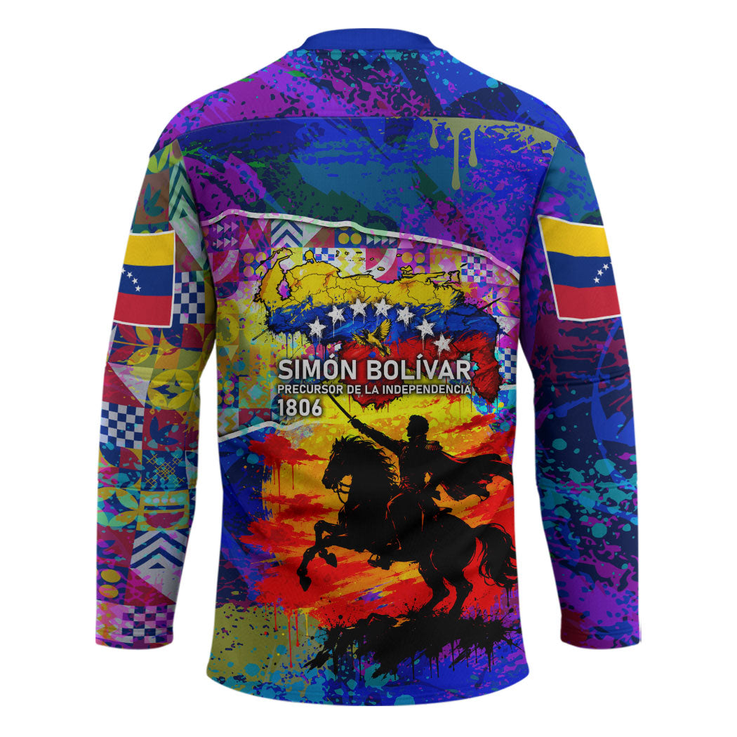 Simon Bolivar Venezuela Flag Day Hockey Jersey Patriotism Precursor De La Independencia Vibrant Flag