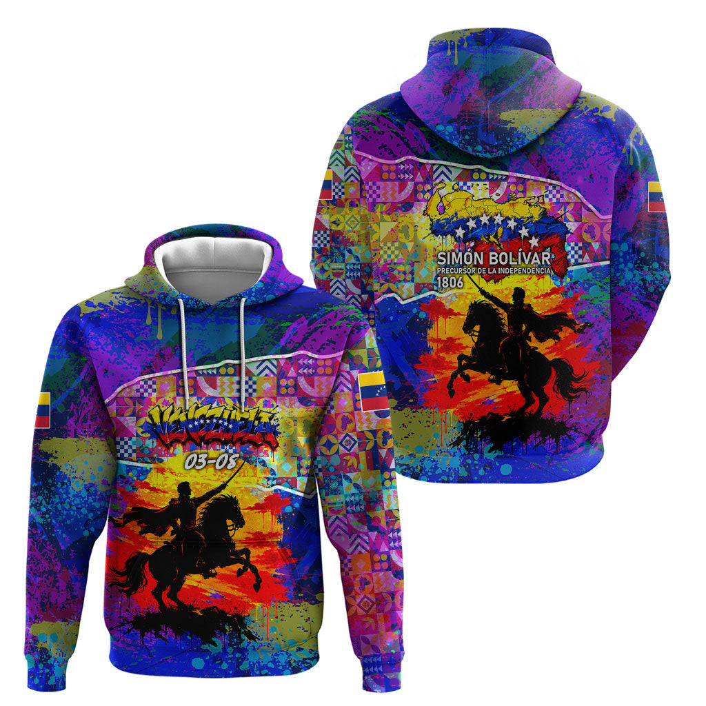 Simon Bolivar Venezuela Flag Day Hoodie Patriotism Precursor De La Independencia Vibrant Flag