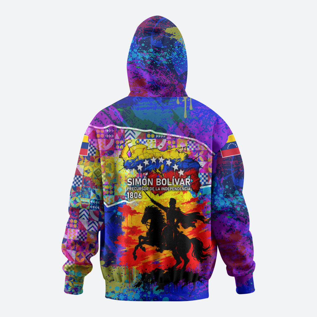 Simon Bolivar Venezuela Flag Day Hoodie Patriotism Precursor De La Independencia Vibrant Flag