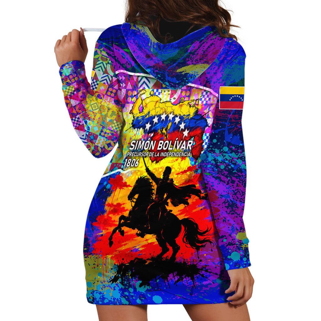 Simon Bolivar Venezuela Flag Day Hoodie Dress Patriotism Precursor De La Independencia Vibrant Flag