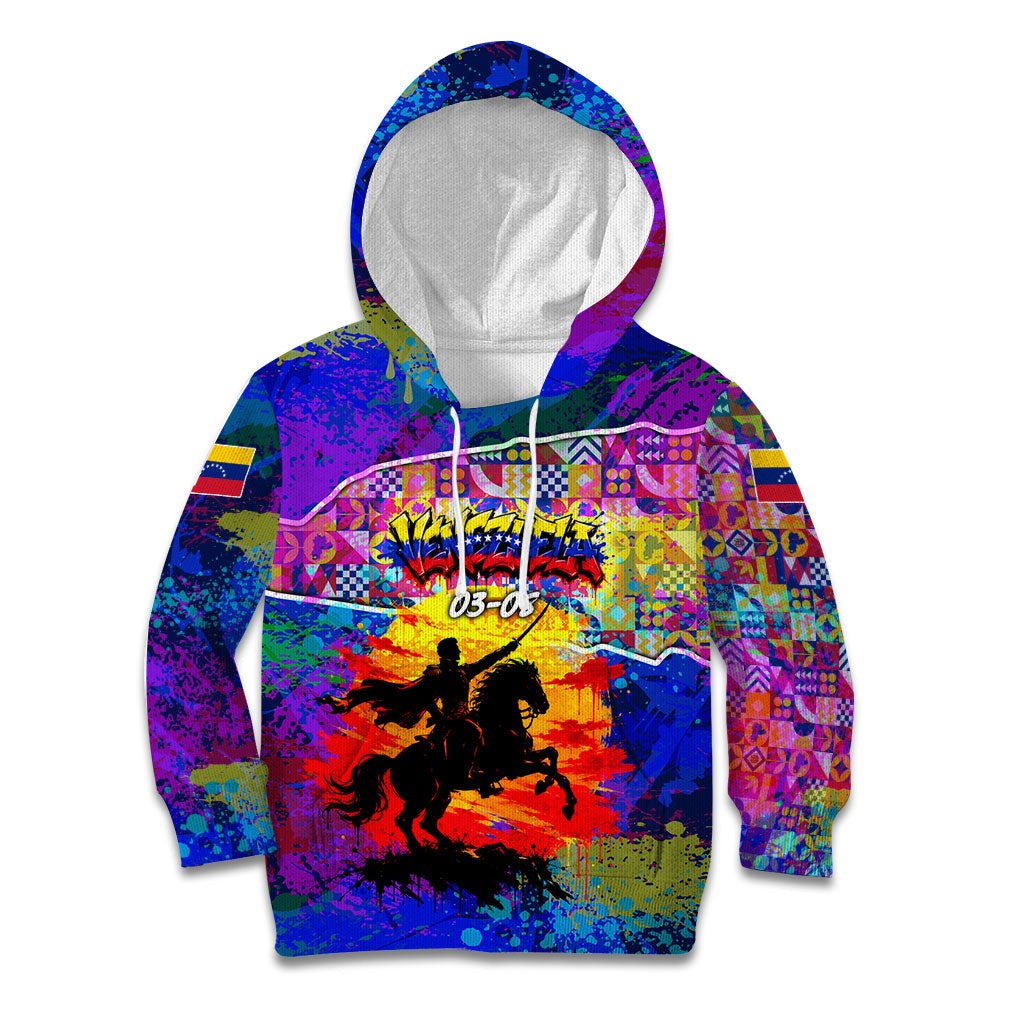 Simon Bolivar Venezuela Flag Day Kid Hoodie Patriotism Precursor De La Independencia Vibrant Flag