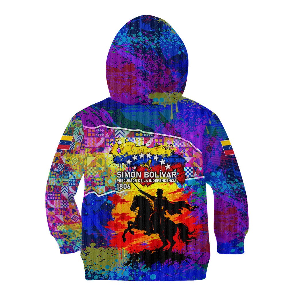 Simon Bolivar Venezuela Flag Day Kid Hoodie Patriotism Precursor De La Independencia Vibrant Flag