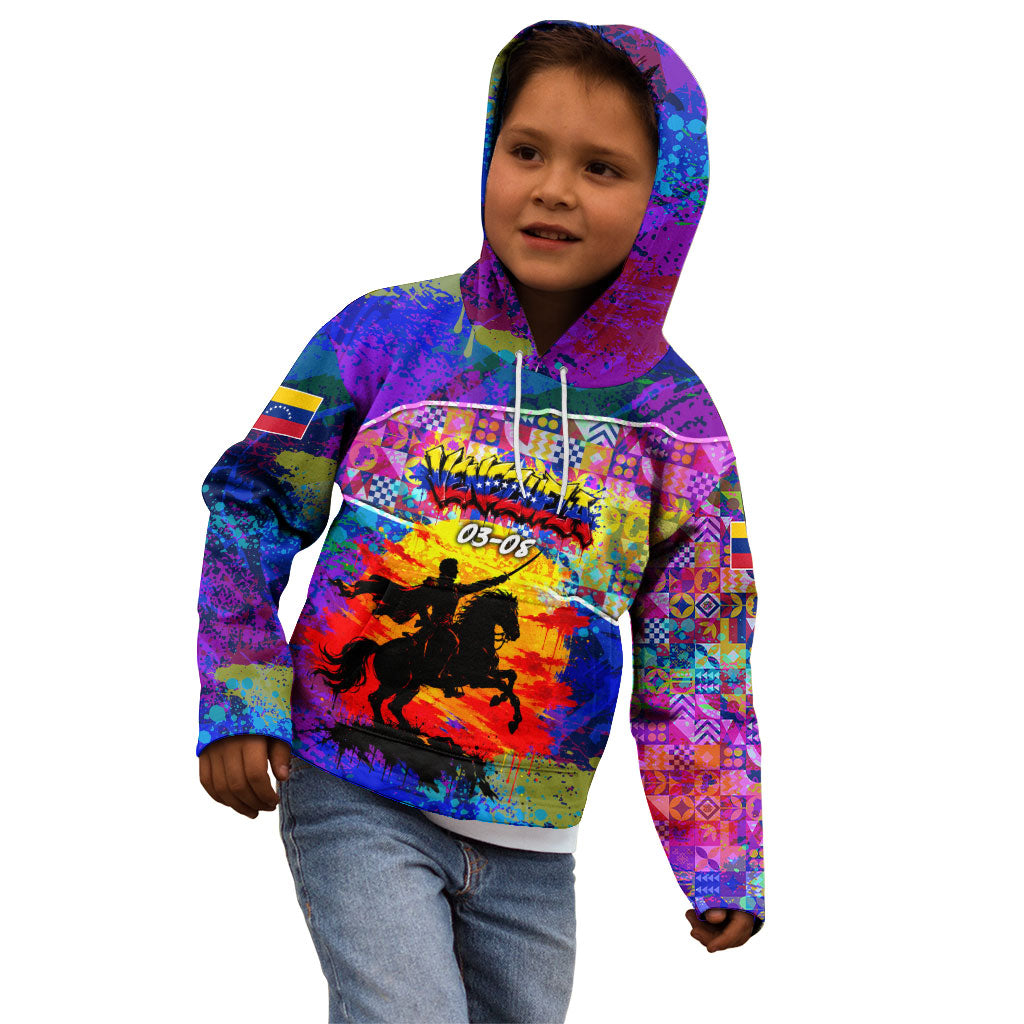 Simon Bolivar Venezuela Flag Day Kid Hoodie Patriotism Precursor De La Independencia Vibrant Flag