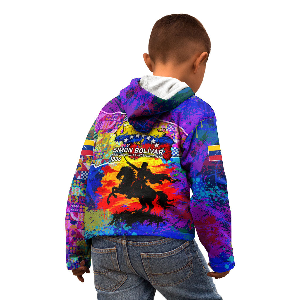 Simon Bolivar Venezuela Flag Day Kid Hoodie Patriotism Precursor De La Independencia Vibrant Flag