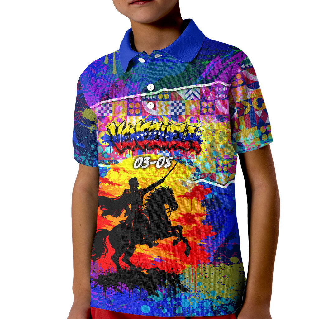 Simon Bolivar Venezuela Flag Day Kid Polo Shirt Patriotism Precursor De La Independencia Vibrant Flag