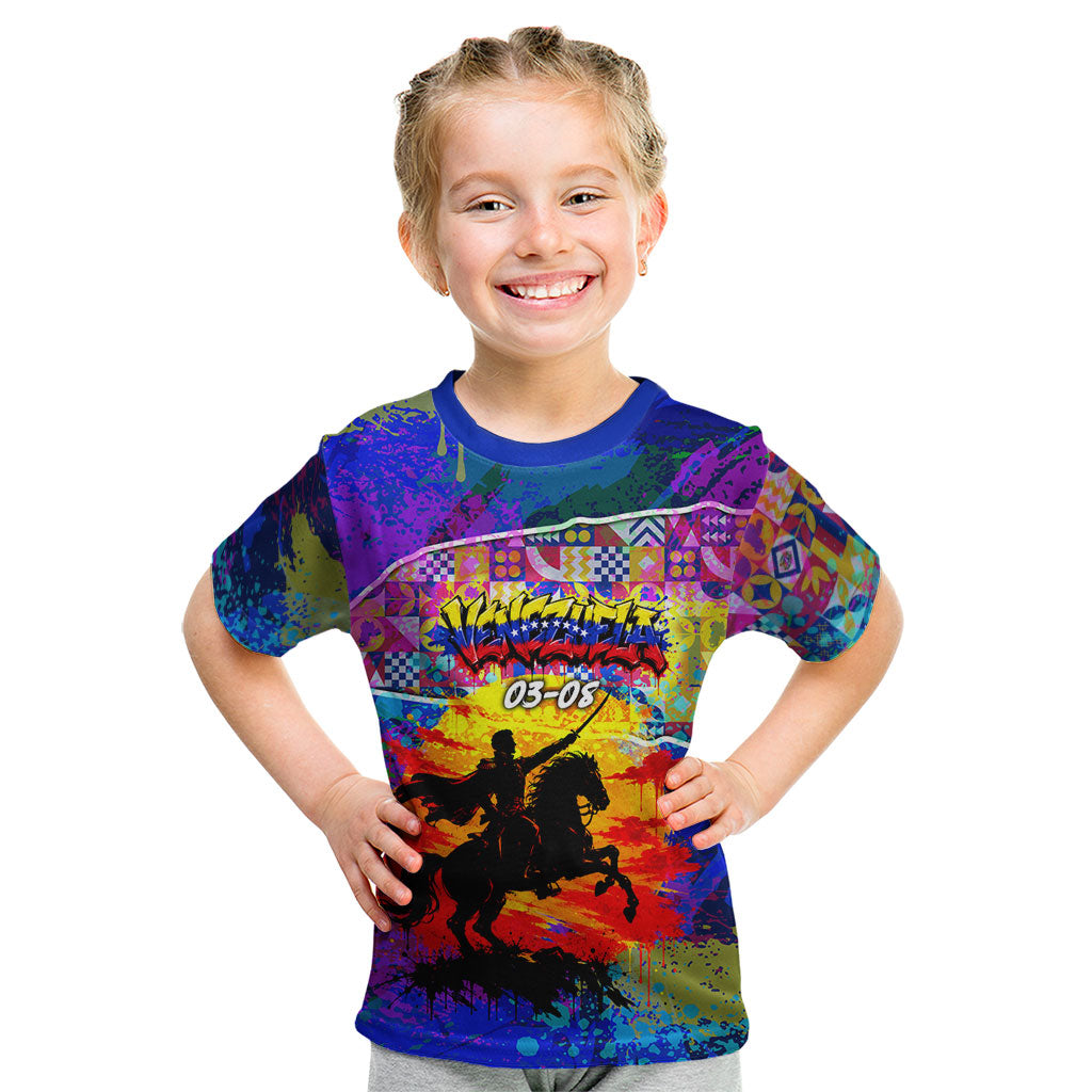 Simon Bolivar Venezuela Flag Day Kid T Shirt Patriotism Precursor De La Independencia Vibrant Flag