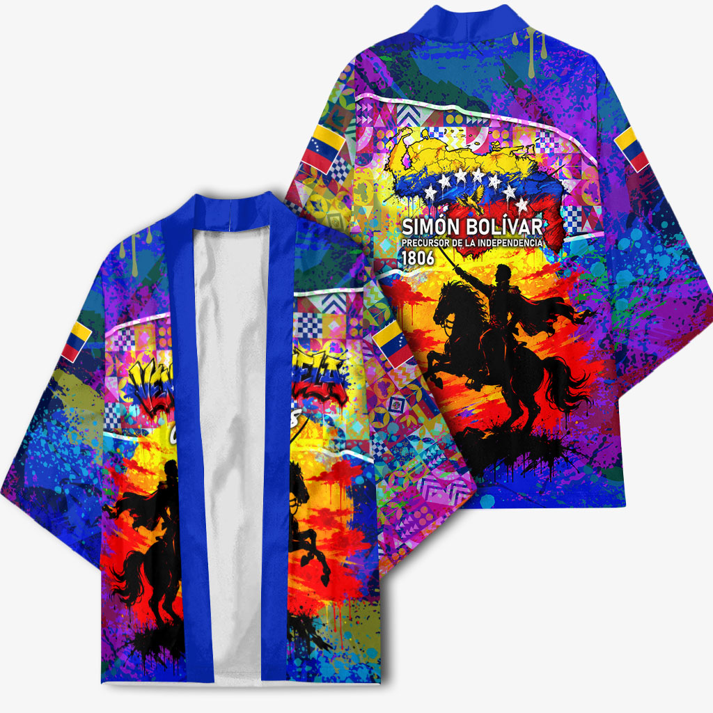 Simon Bolivar Venezuela Flag Day Kimono Patriotism Precursor De La Independencia Vibrant Flag