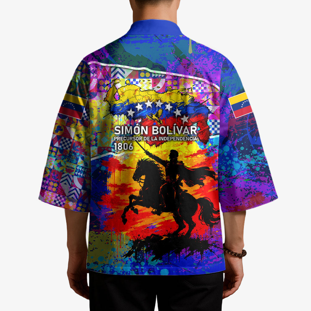 Simon Bolivar Venezuela Flag Day Kimono Patriotism Precursor De La Independencia Vibrant Flag
