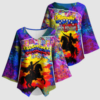 Simon Bolivar Venezuela Flag Day Kimono Sleeve Blouse Patriotism Precursor De La Independencia Vibrant Flag