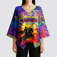 Simon Bolivar Venezuela Flag Day Kimono Sleeve Blouse Patriotism Precursor De La Independencia Vibrant Flag