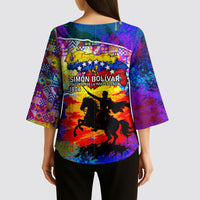 Simon Bolivar Venezuela Flag Day Kimono Sleeve Blouse Patriotism Precursor De La Independencia Vibrant Flag