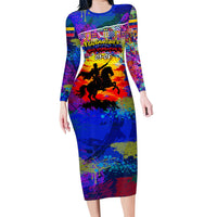 Simon Bolivar Venezuela Flag Day Long Sleeve Bodycon Dress Patriotism Precursor De La Independencia Vibrant Flag