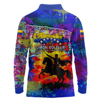 Simon Bolivar Venezuela Flag Day Long Sleeve Polo Shirt Patriotism Precursor De La Independencia Vibrant Flag