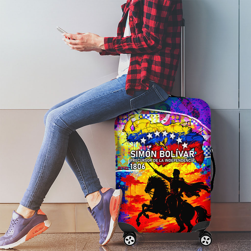 Simon Bolivar Venezuela Flag Day Luggage Cover Patriotism Precursor De La Independencia Vibrant Flag