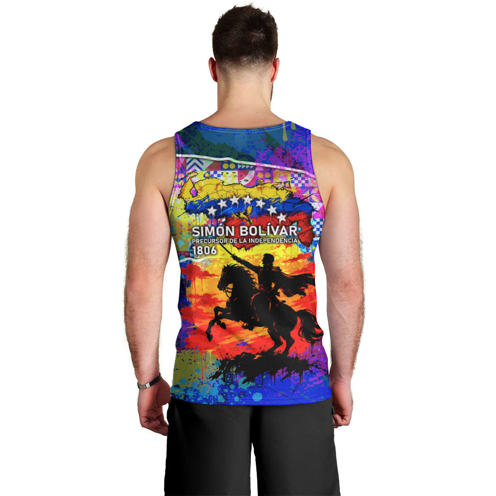 Simon Bolivar Venezuela Flag Day Men Tank Top Patriotism Precursor De La Independencia Vibrant Flag