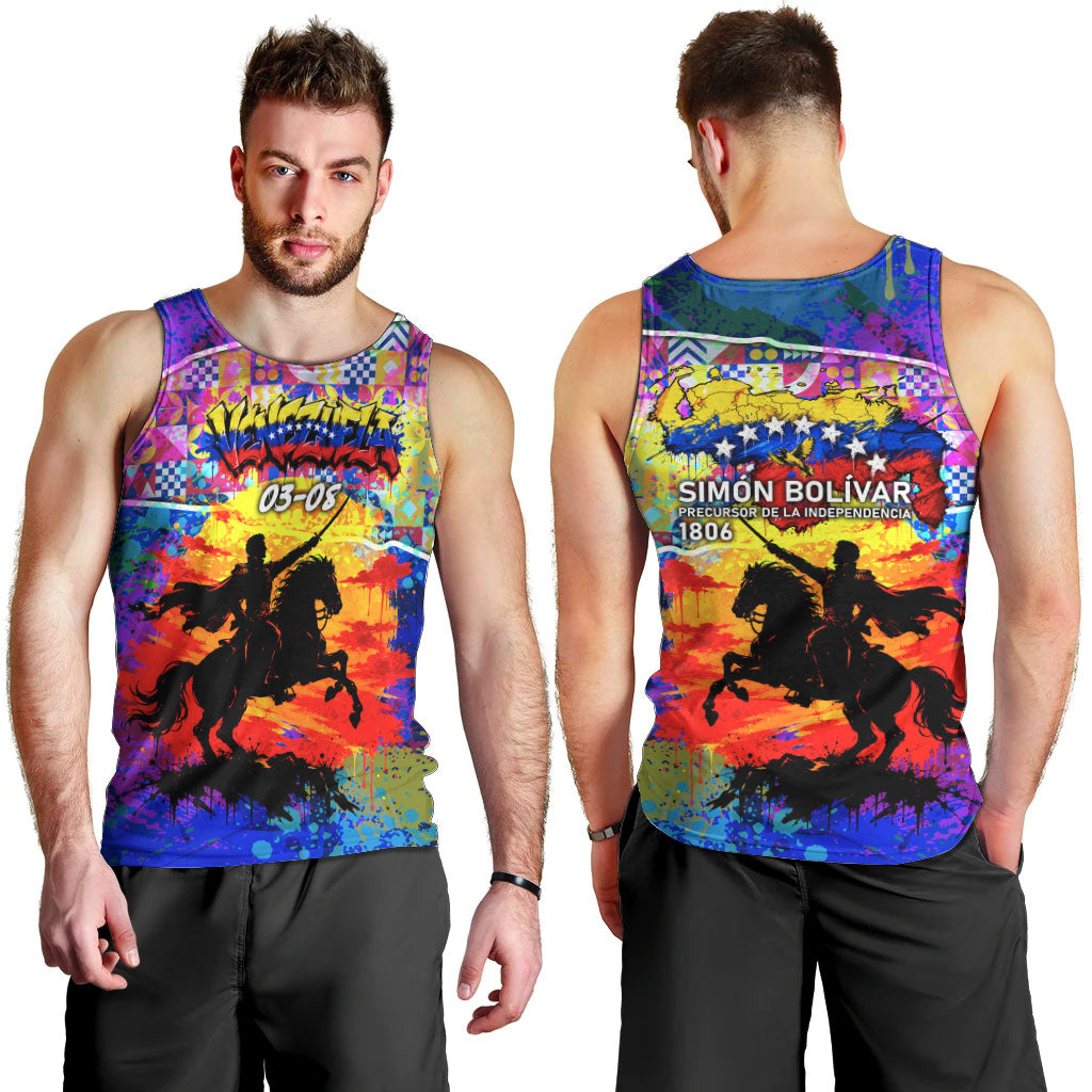 Simon Bolivar Venezuela Flag Day Men Tank Top Patriotism Precursor De La Independencia Vibrant Flag