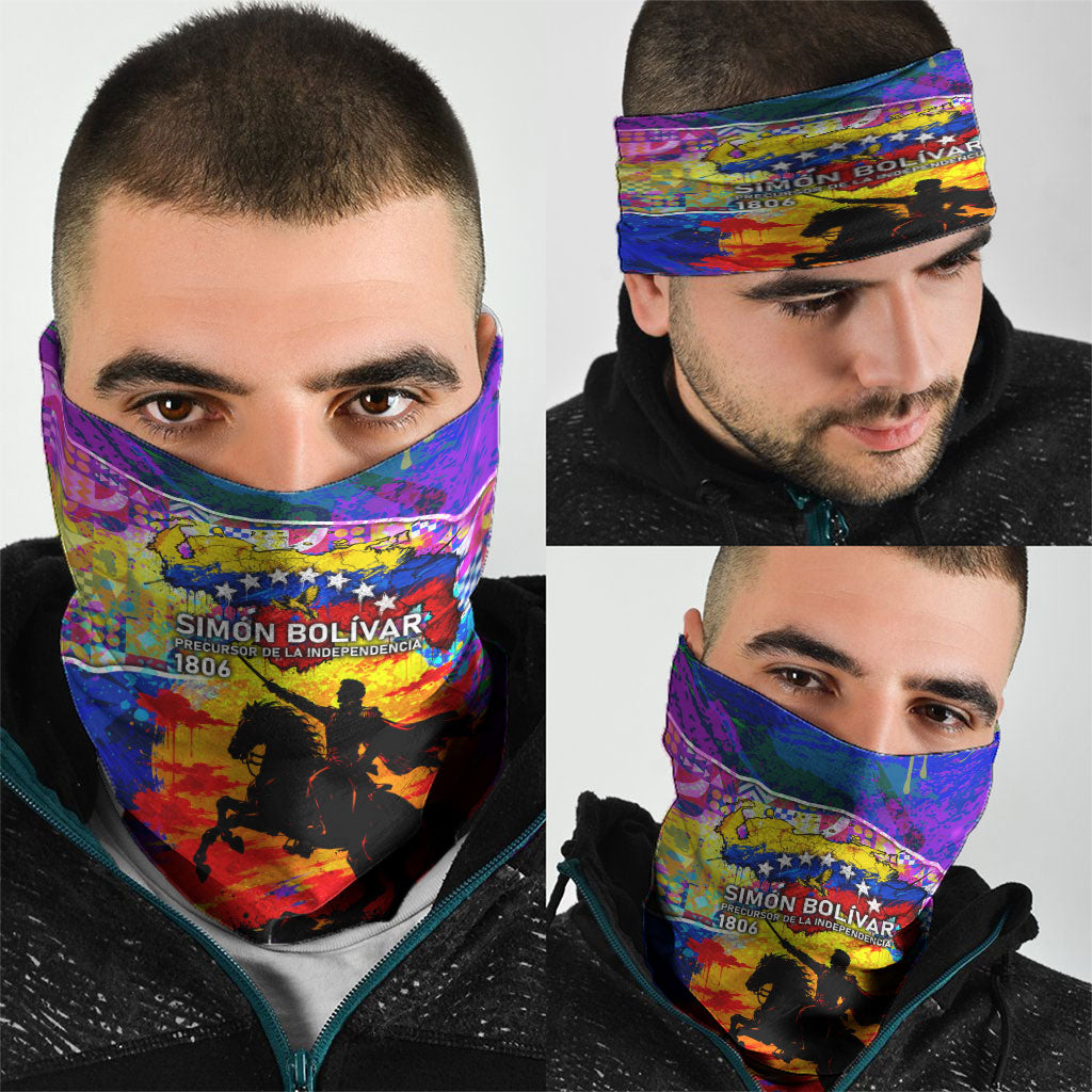 Simon Bolivar Venezuela Flag Day Neck Gaiter Patriotism Precursor De La Independencia Vibrant Flag