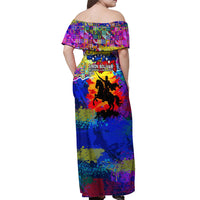 Simon Bolivar Venezuela Flag Day Off Shoulder Maxi Dress Patriotism Precursor De La Independencia Vibrant Flag