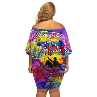 Simon Bolivar Venezuela Flag Day Off Shoulder Short Dress Patriotism Precursor De La Independencia Vibrant Flag