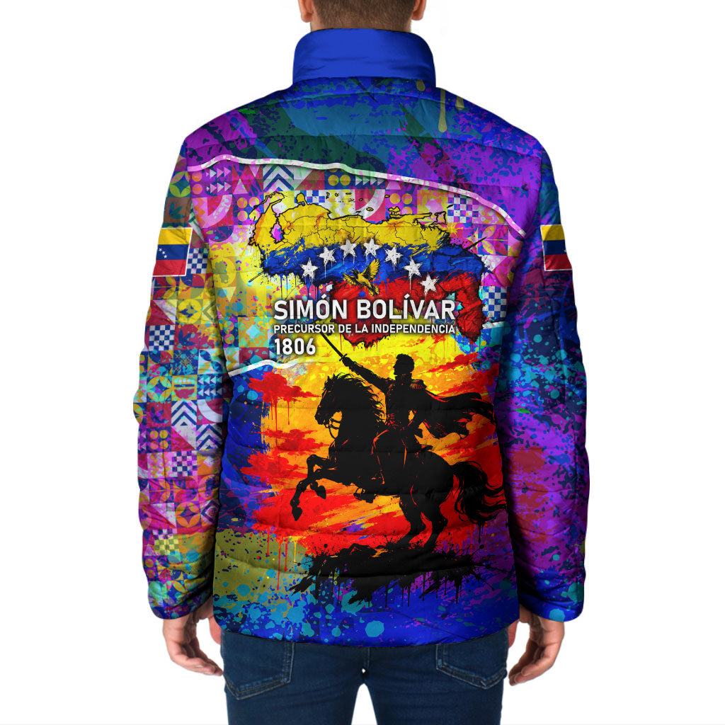 Simon Bolivar Venezuela Flag Day Padded Jacket Patriotism Precursor De La Independencia Vibrant Flag