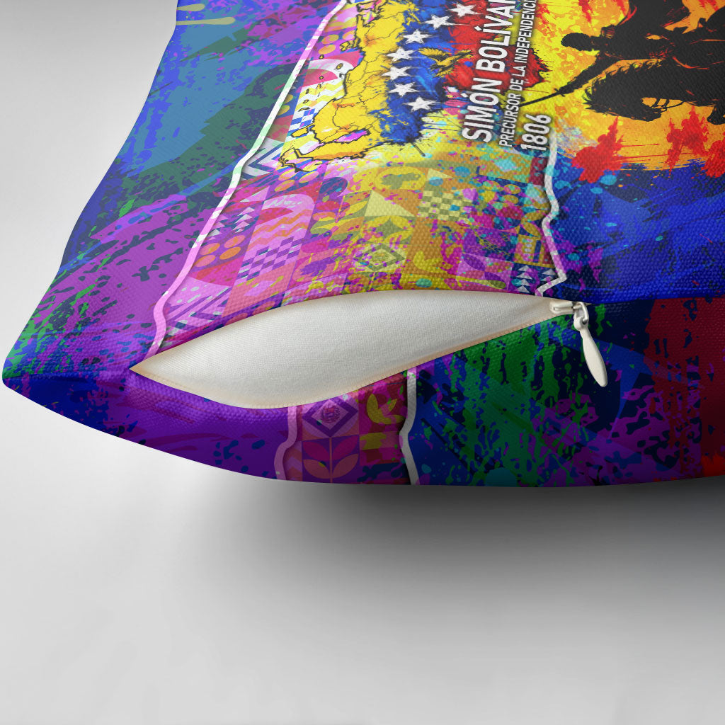 Simon Bolivar Venezuela Flag Day Pillow Cover Patriotism Precursor De La Independencia Vibrant Flag