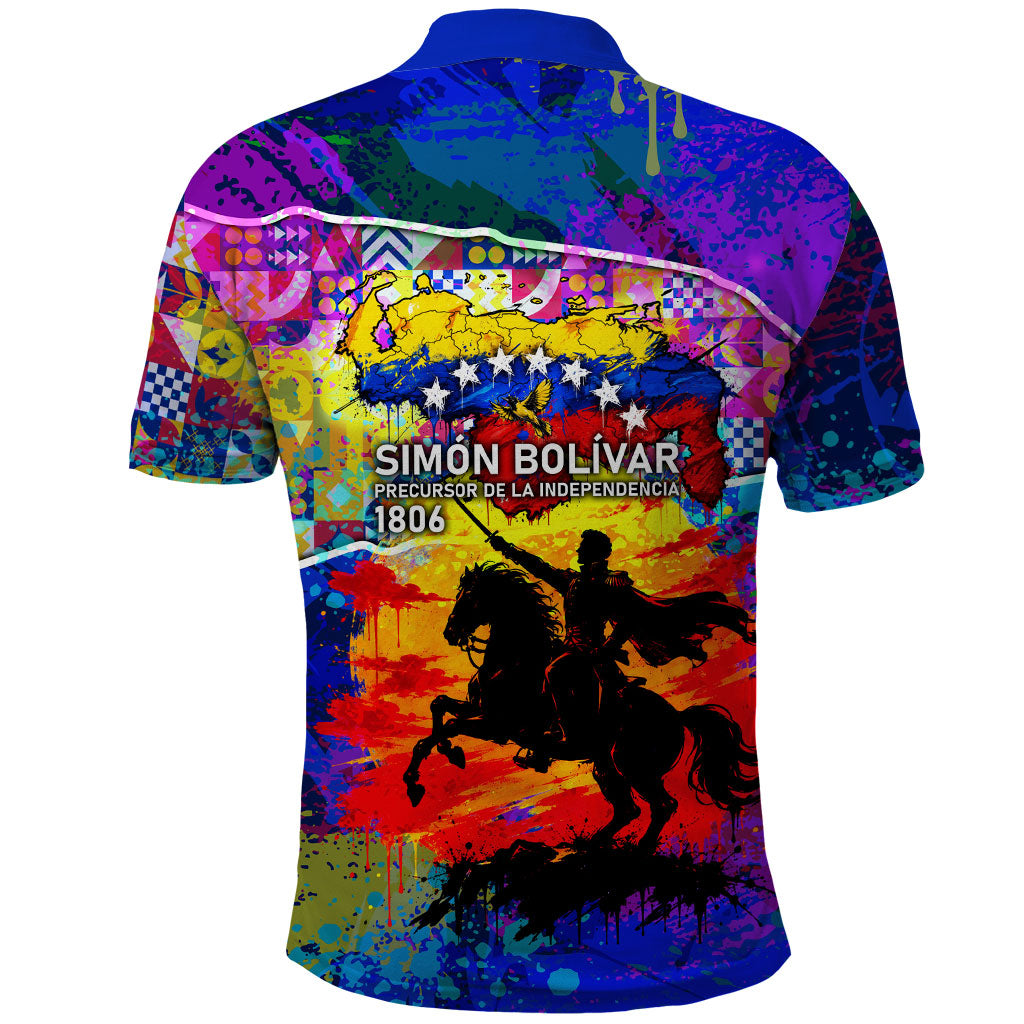 Simon Bolivar Venezuela Flag Day Polo Shirt Patriotism Precursor De La Independencia Vibrant Flag