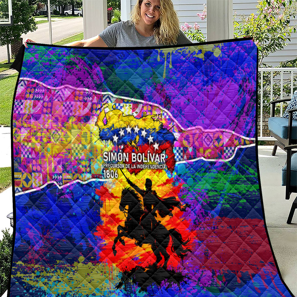 Simon Bolivar Venezuela Flag Day Quilt Patriotism Precursor De La Independencia Vibrant Flag