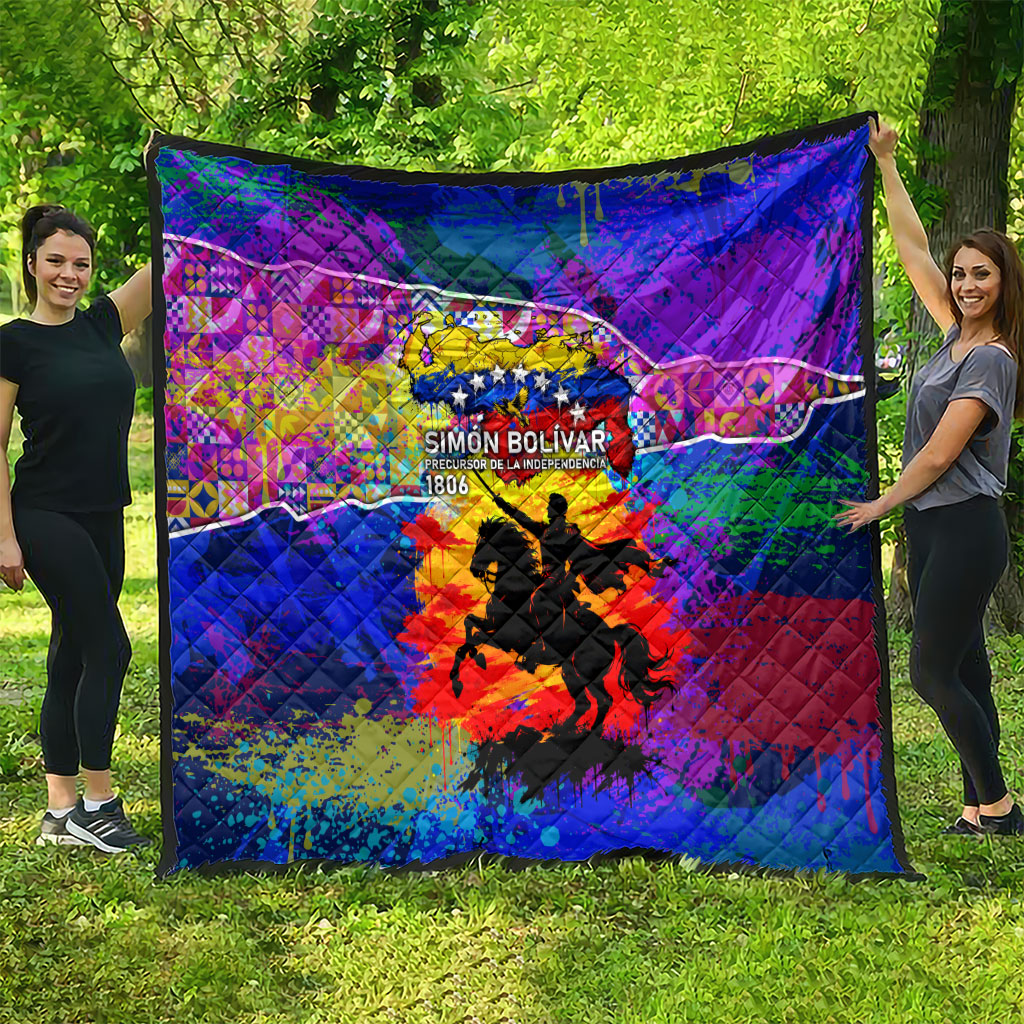Simon Bolivar Venezuela Flag Day Quilt Patriotism Precursor De La Independencia Vibrant Flag