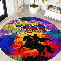 Simon Bolivar Venezuela Flag Day Round Carpet Patriotism Precursor De La Independencia Vibrant Flag