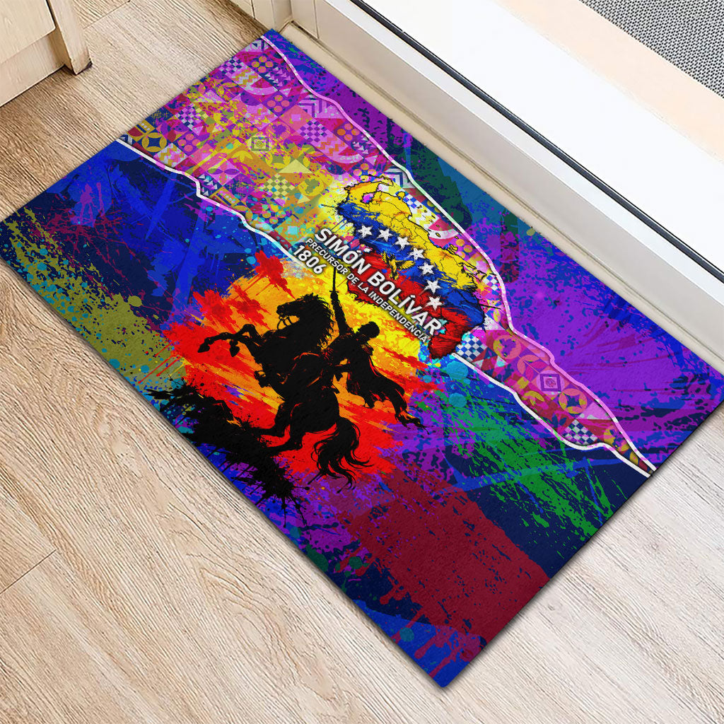 Simon Bolivar Venezuela Flag Day Rubber Doormat Patriotism Precursor De La Independencia Vibrant Flag