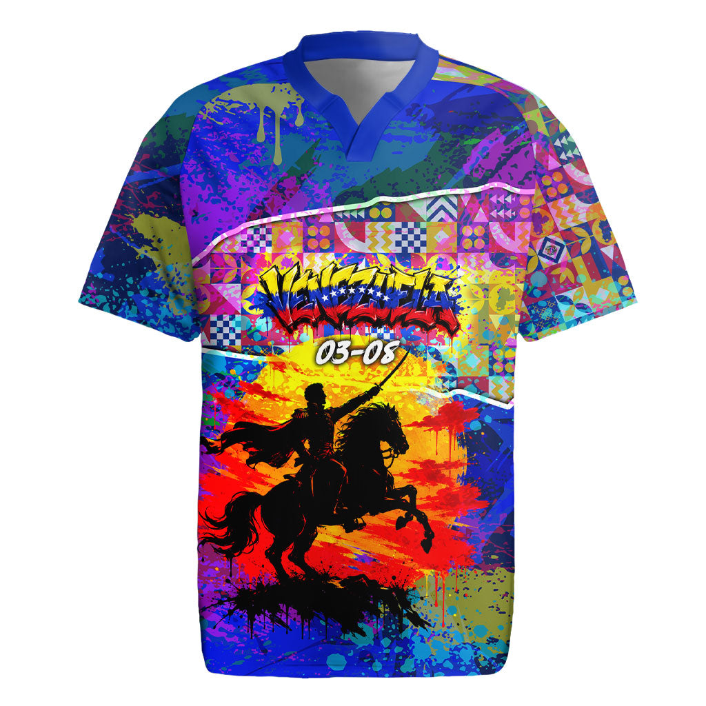 Simon Bolivar Venezuela Flag Day Rugby Jersey Patriotism Precursor De La Independencia Vibrant Flag
