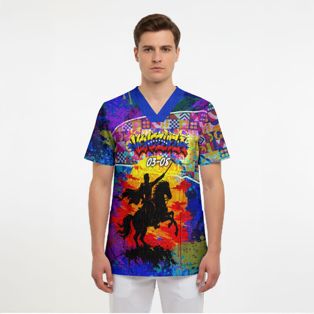 Simon Bolivar Venezuela Flag Day Scrub Top Patriotism Precursor De La Independencia Vibrant Flag